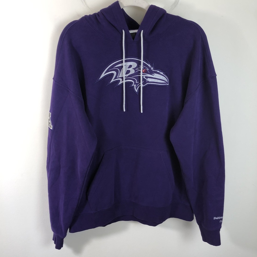 Baltimore Ravens Fanatics Signature NFL Pullover Sweatshirt Hoodie Sz L Purple